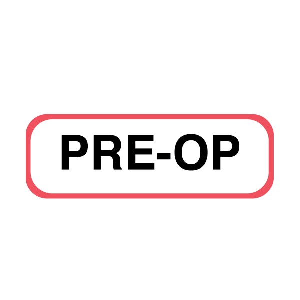 Nevs Position Labels - Pre Op 1/2" x 1-1/2" White w/Red & Black XP-548 - main